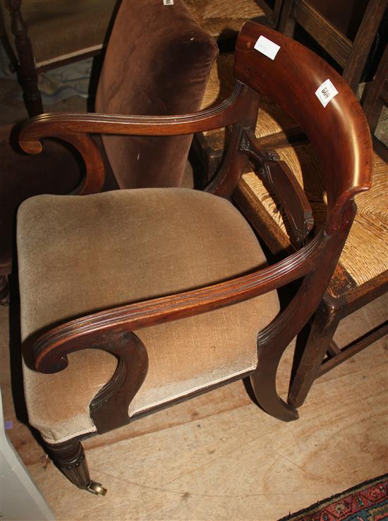 Georgian mahogany armchair(-)